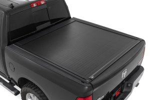Dodge Ram 1500 Powered Retractable Bed Cover - Rough Country - Heavy-Duty Aluminum, UV Protection - Matte Black - '09-'10 Dodge Ram 1500 Powered Retractable Bed Cover - Rough Country - Heavy-Duty Aluminum, UV Protection - Matte Black - '09-'10